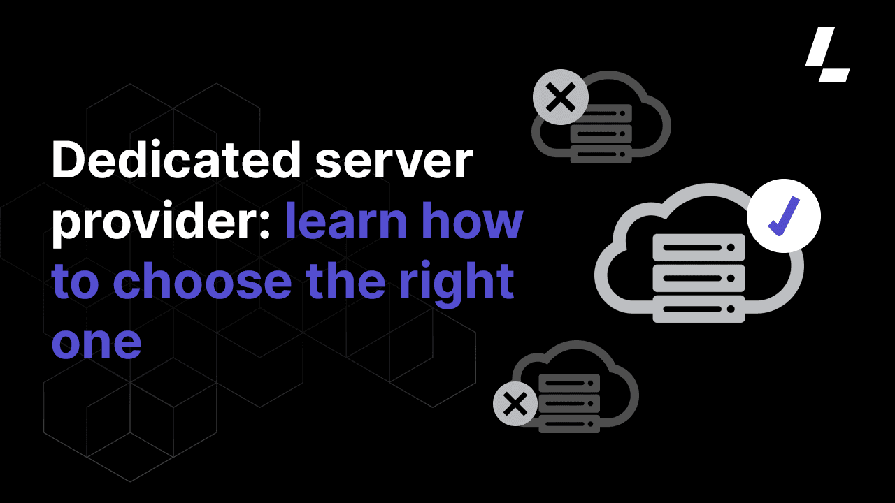 Servers in front of little clouds and a text on how to choose the best cloud provider.